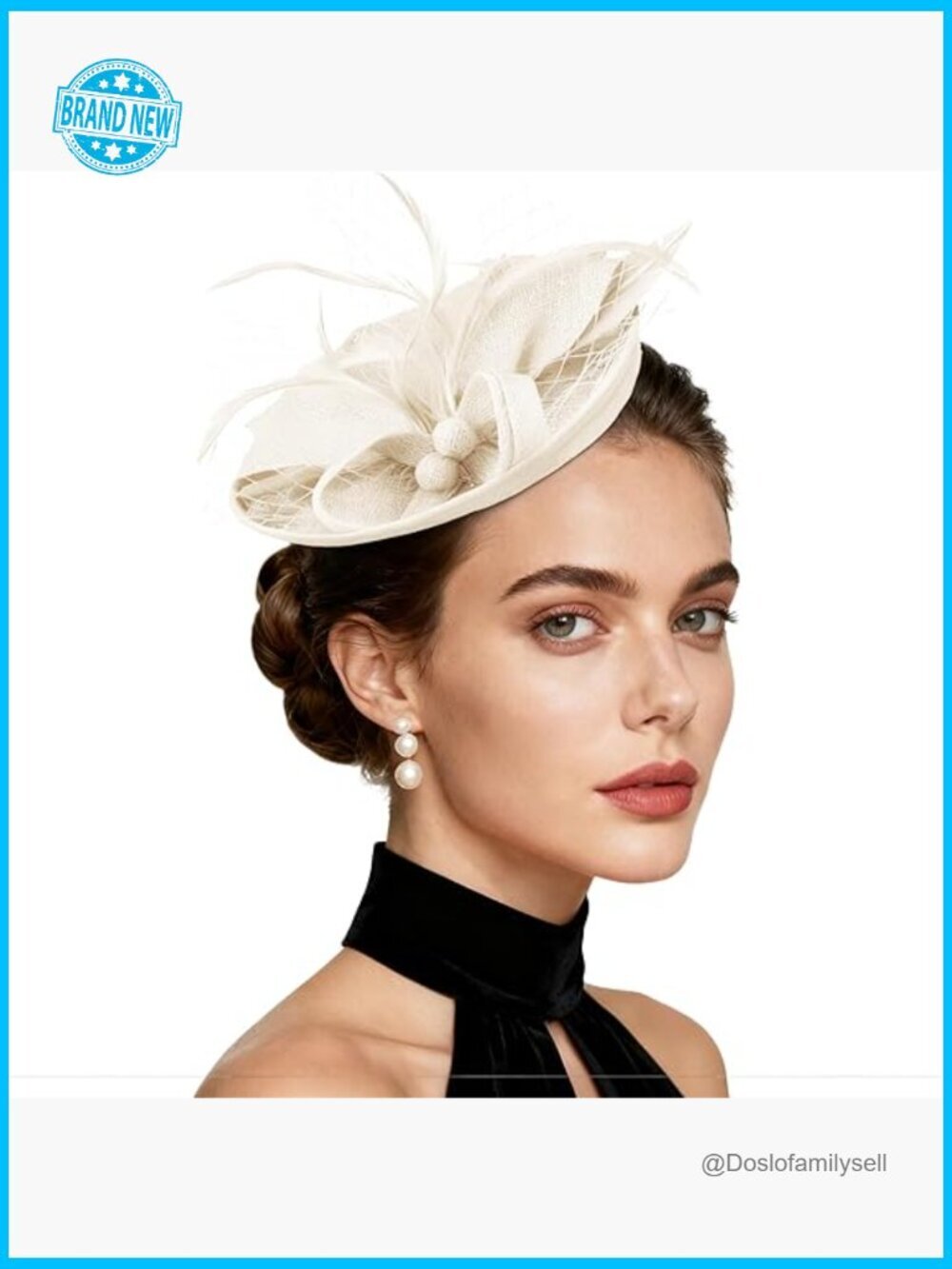 Vintage Pillbox Fascinator Headband Feathered Derby Hat Wedding Church Tea Party